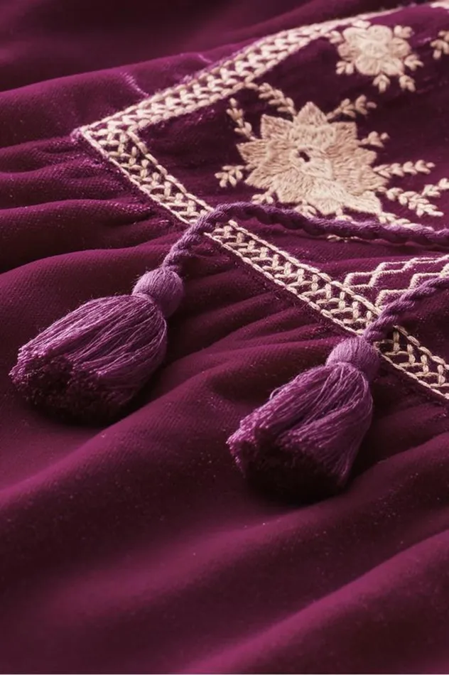 Women Evelyne Embroidered Velvet Tunic Magenta Purple Soft Surroundings Tops Women Evelyne Embroidered Velvet Tunic Magenta Purple Soft Surroundings Tops