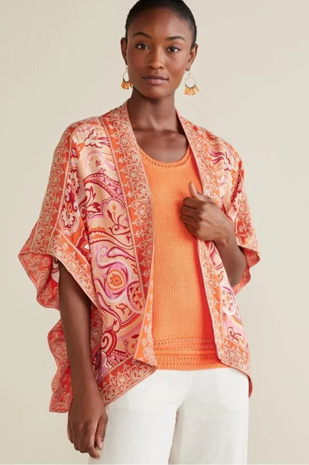 Women Farida Topper Pink Beach Paisley Soft Surroundings Toppers