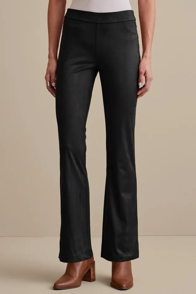 Women Faux Suede Bootcut Pants Black Soft Surroundings Pants Women Faux Suede Bootcut Pants Black Soft Surroundings Pants