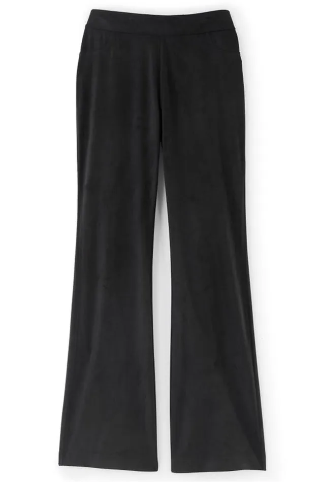 Women Faux Suede Bootcut Pants Black Soft Surroundings Pants Women Faux Suede Bootcut Pants Black Soft Surroundings Pants