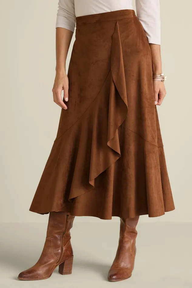 Women Faux Suede Skirt Saddle Soft Surroundings Skirts Women Faux Suede Skirt Saddle Soft Surroundings Skirts