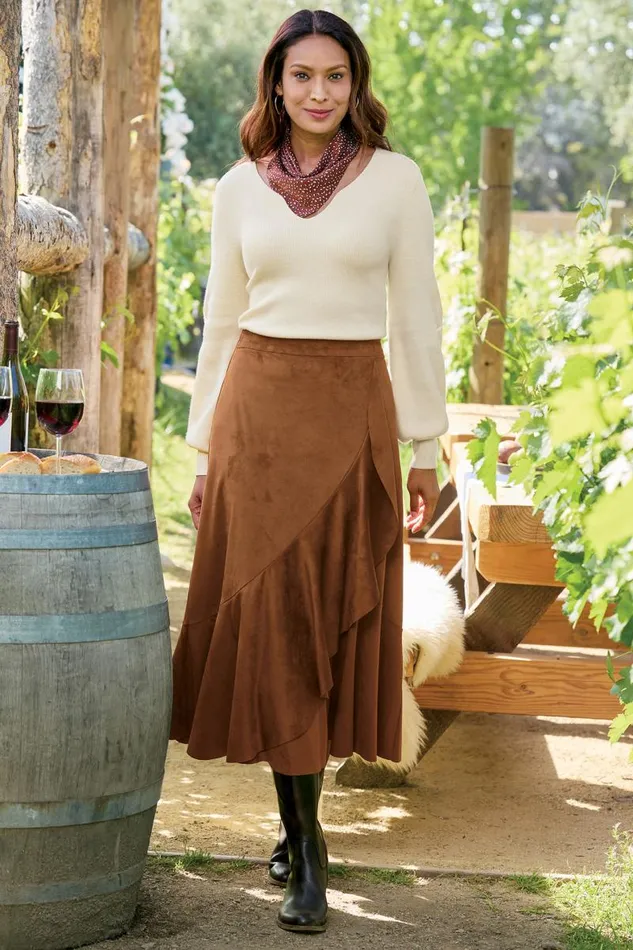 Women Faux Suede Skirt Saddle Soft Surroundings Skirts Women Faux Suede Skirt Saddle Soft Surroundings Skirts
