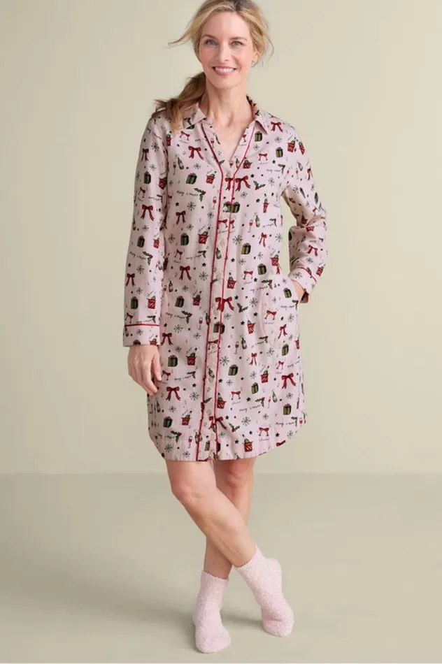 Women Festive Finley Sleep Shirt Wine Garden Blush Soft Surroundings Sleepwear and Lounge Women Festive Finley Sleep Shirt Wine Garden Blush Soft Surroundings Sleepwear and Lounge
