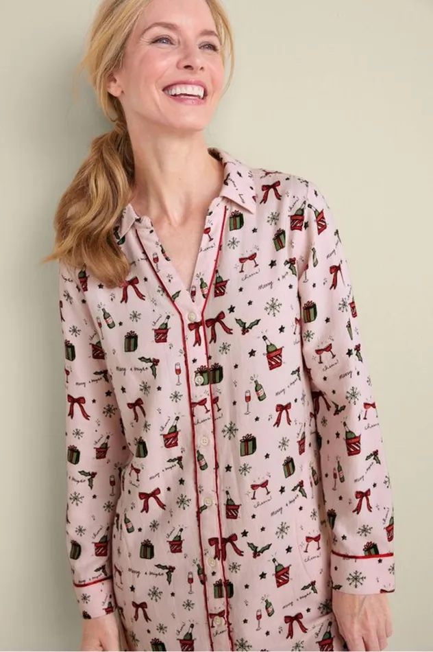 Women Festive Finley Sleep Shirt Wine Garden Blush Soft Surroundings Sleepwear and Lounge Women Festive Finley Sleep Shirt Wine Garden Blush Soft Surroundings Sleepwear and Lounge