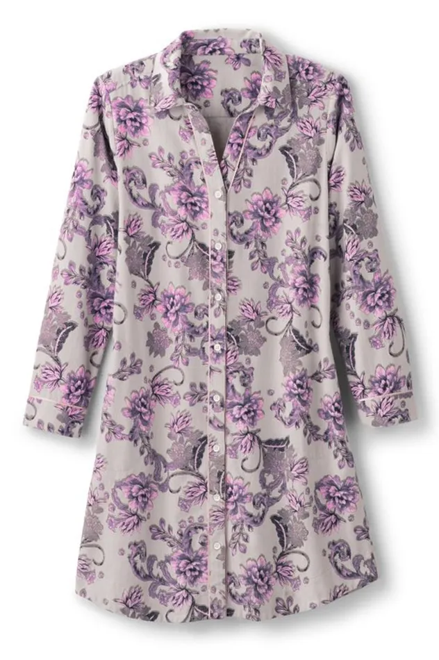 Women Festive Finley Sleep Shirt Wine Garden Blush Soft Surroundings Sleepwear and Lounge Women Festive Finley Sleep Shirt Wine Garden Blush Soft Surroundings Sleepwear and Lounge