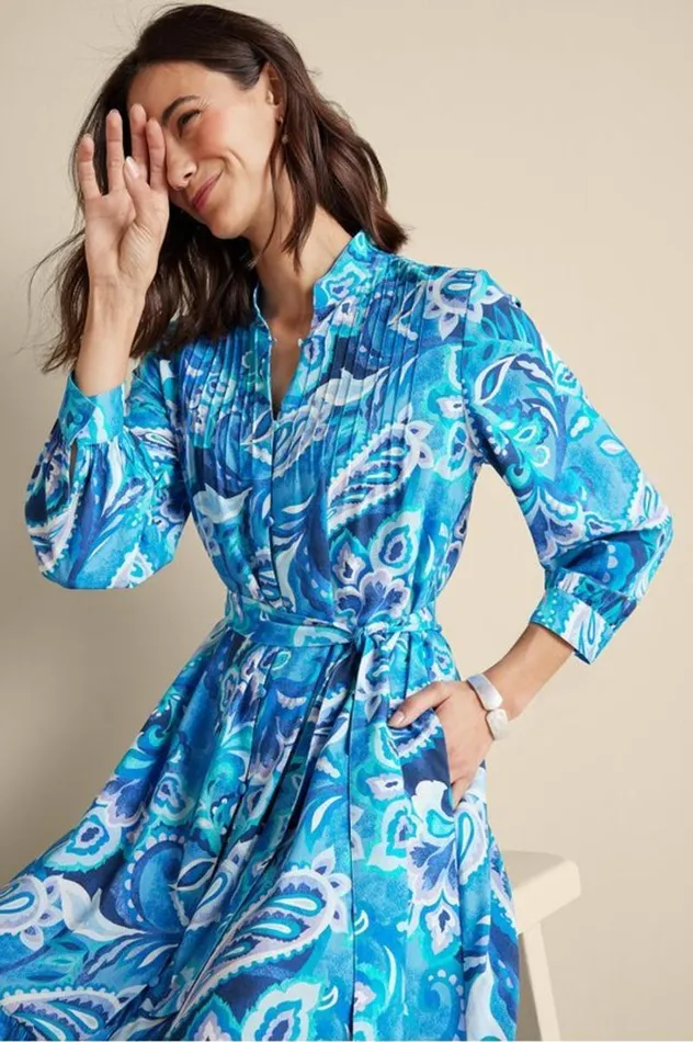 Women Feyre Short Dress Island Sun Paisley Blue Soft Surroundings Dresses Women Feyre Short Dress Island Sun Paisley Blue Soft Surroundings Dresses