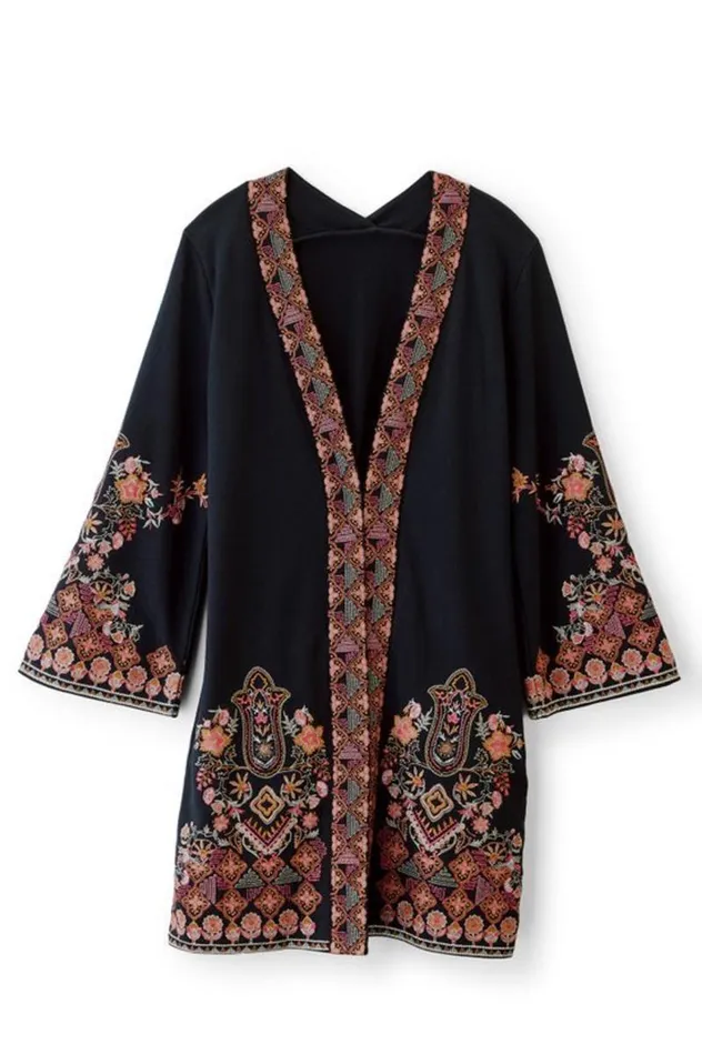 Women Fiberworks Kimono Antique Black Soft Surroundings Toppers Women Fiberworks Kimono Antique Black Soft Surroundings Toppers