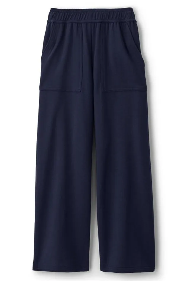 Women Fina French Terry Crop Pants Navy Soft Surroundings Pants Women Fina French Terry Crop Pants Navy Soft Surroundings Pants