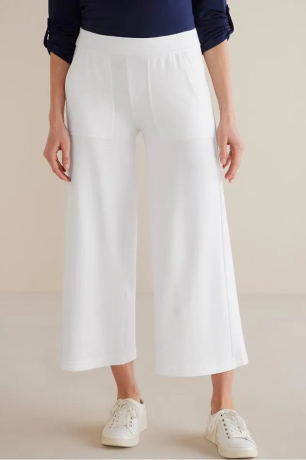 Women Fina French Terry Crop Pants Navy Soft Surroundings Pants Women Fina French Terry Crop Pants Navy Soft Surroundings Pants
