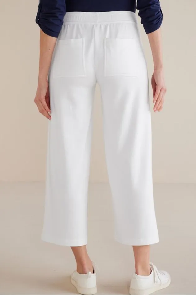 Women Fina French Terry Crop Pants Navy Soft Surroundings Pants Women Fina French Terry Crop Pants Navy Soft Surroundings Pants