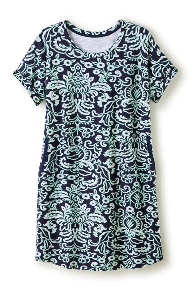 Women Fina French Terry Short Dress Jaipur Scarf Soft Surroundings Dresses Women Fina French Terry Short Dress Jaipur Scarf Soft Surroundings Dresses