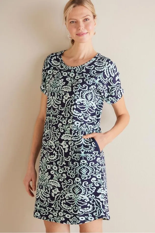 Women Fina French Terry Short Dress Jaipur Scarf Soft Surroundings Dresses Women Fina French Terry Short Dress Jaipur Scarf Soft Surroundings Dresses