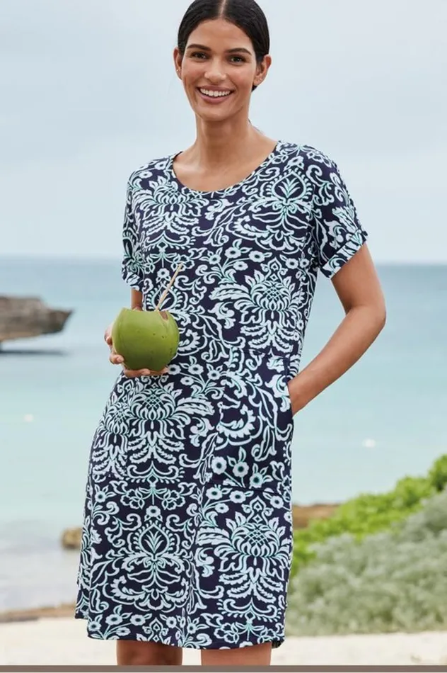Women Fina French Terry Short Dress Jaipur Scarf Soft Surroundings Dresses Women Fina French Terry Short Dress Jaipur Scarf Soft Surroundings Dresses