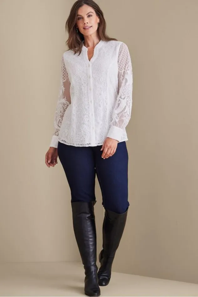 Women Fiori Top Ivory Pearl Soft Surroundings Tops Women Fiori Top Ivory Pearl Soft Surroundings Tops