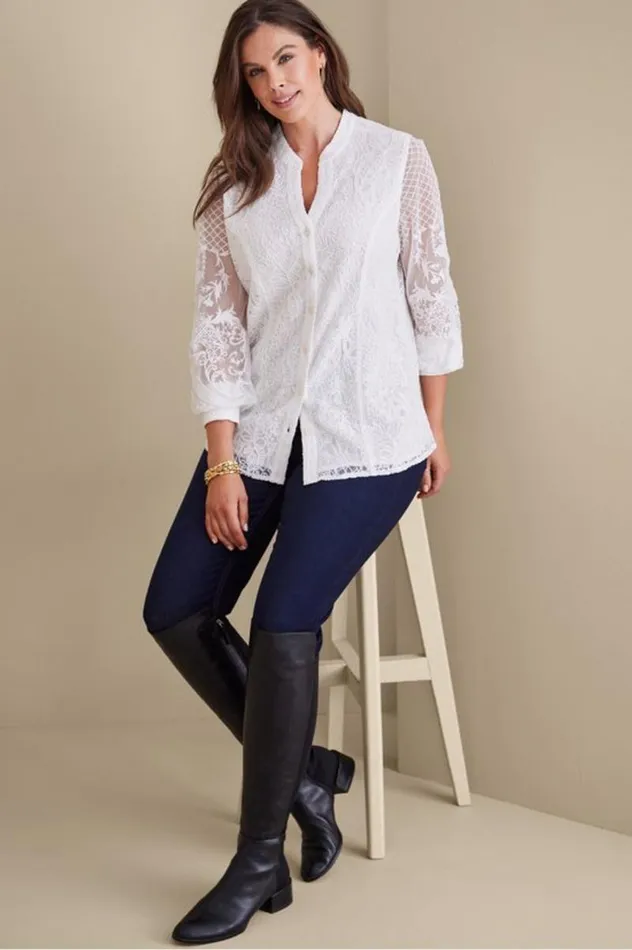 Women Fiori Top Ivory Pearl Soft Surroundings Tops Women Fiori Top Ivory Pearl Soft Surroundings Tops