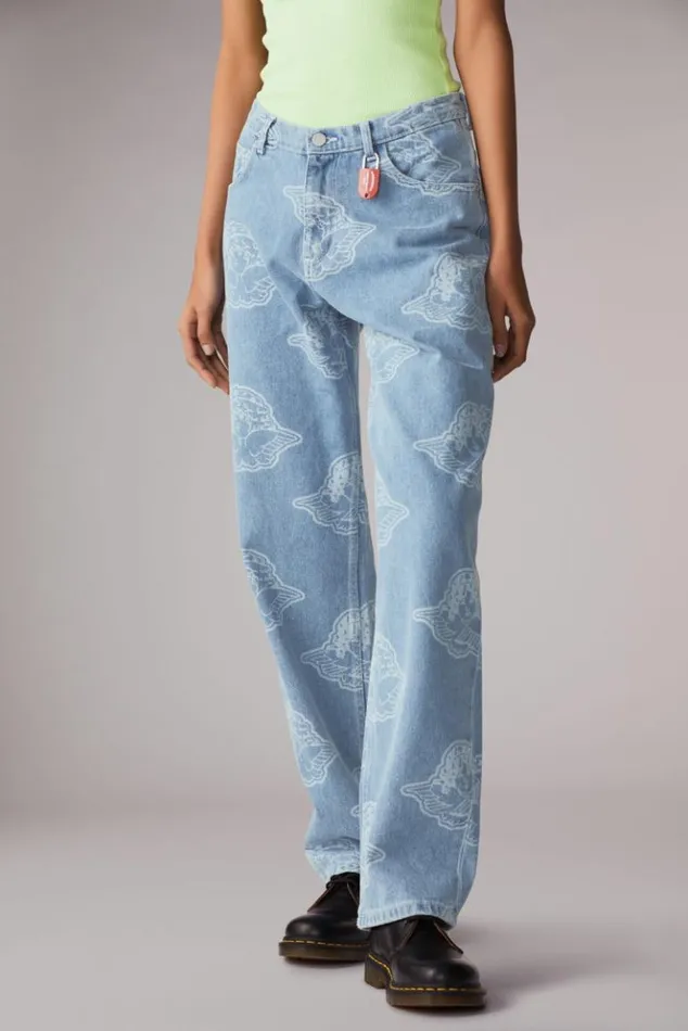 Women Fiorucci All Over Angels Bella Jeans Blue Blue Women Fiorucci All Over Angels Bella Jeans Blue Blue