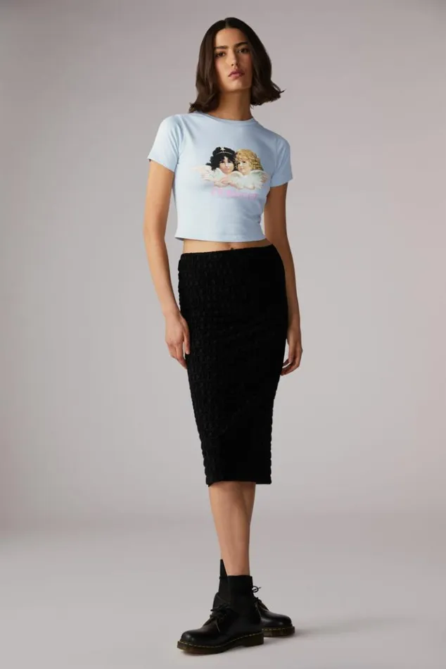 Women Fiorucci Angels Baby TShirt Blue Blue