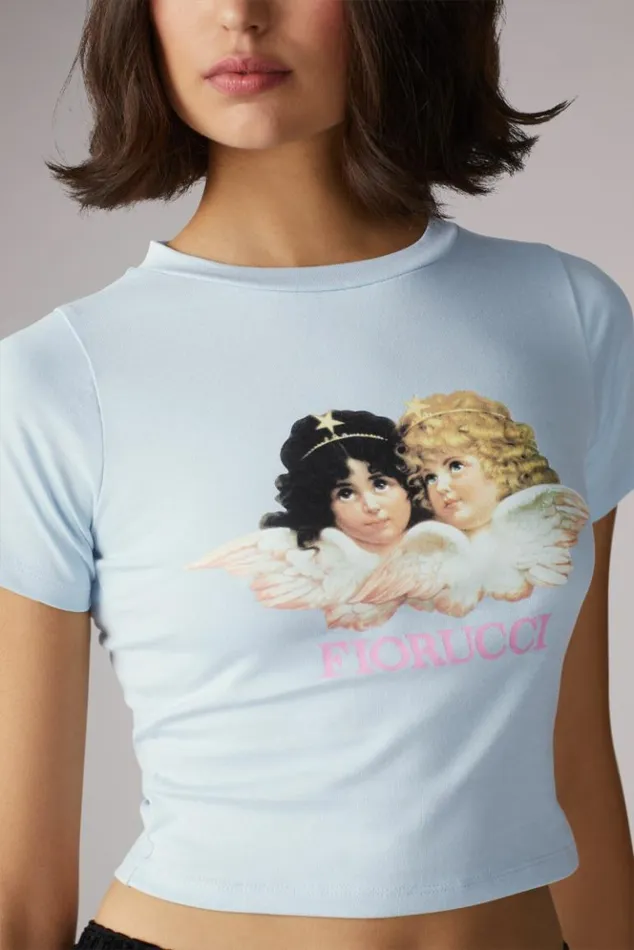 Women Fiorucci Angels Baby TShirt Blue Blue Women Fiorucci Angels Baby TShirt Blue Blue