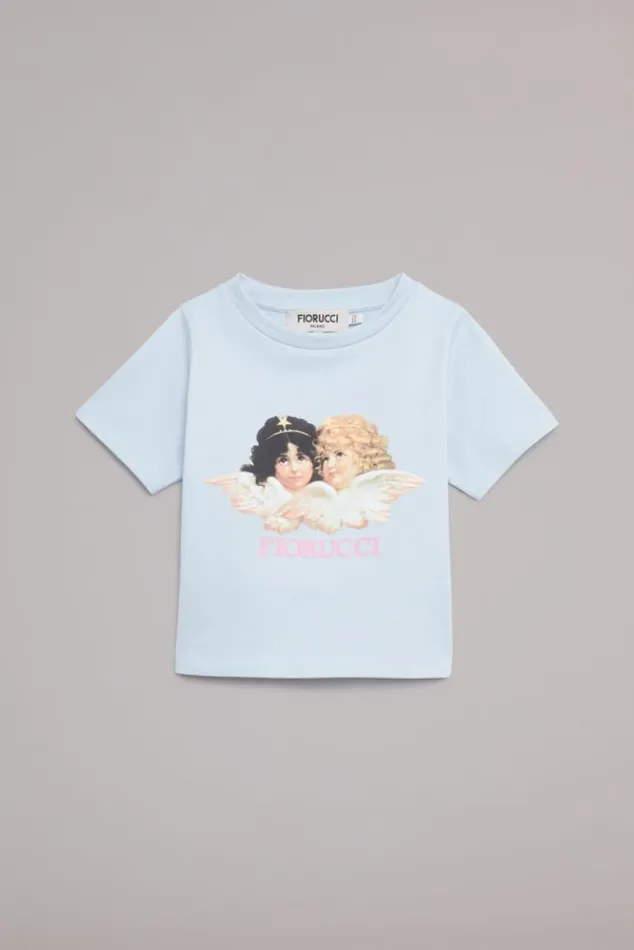 Women Fiorucci Angels Baby TShirt Blue Blue Women Fiorucci Angels Baby TShirt Blue Blue