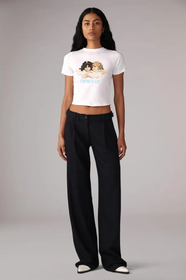 Women Fiorucci Angels Baby TShirt White White