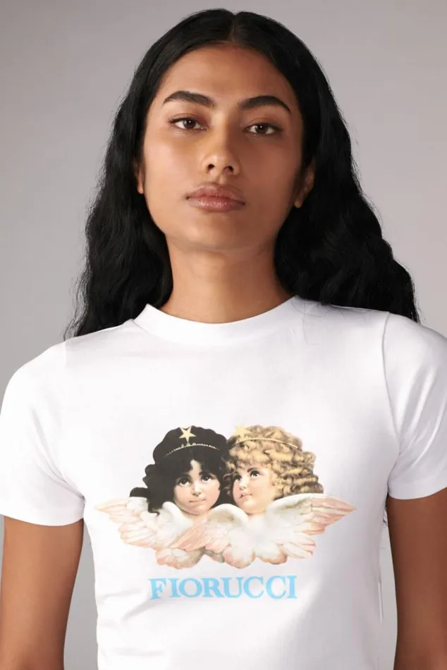 Women Fiorucci Angels Baby TShirt White White Women Fiorucci Angels Baby TShirt White White