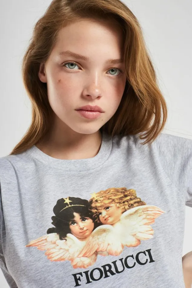 Women Fiorucci Angels Crop TShirt Light Grey Light Grey Women Fiorucci Angels Crop TShirt Light Grey Light Grey