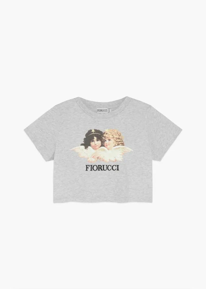 Women Fiorucci Angels Crop TShirt Light Grey Light Grey Women Fiorucci Angels Crop TShirt Light Grey Light Grey
