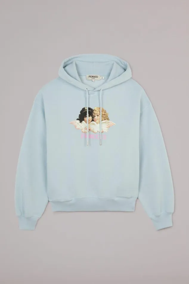Women Fiorucci Angels Hoodie Blue Blue Women Fiorucci Angels Hoodie Blue Blue