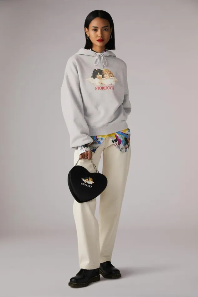Women Fiorucci Angels Hoodie Grey Grey