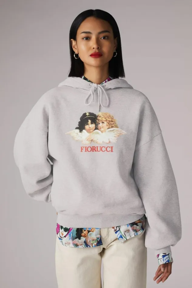 Women Fiorucci Angels Hoodie Grey Grey Women Fiorucci Angels Hoodie Grey Grey