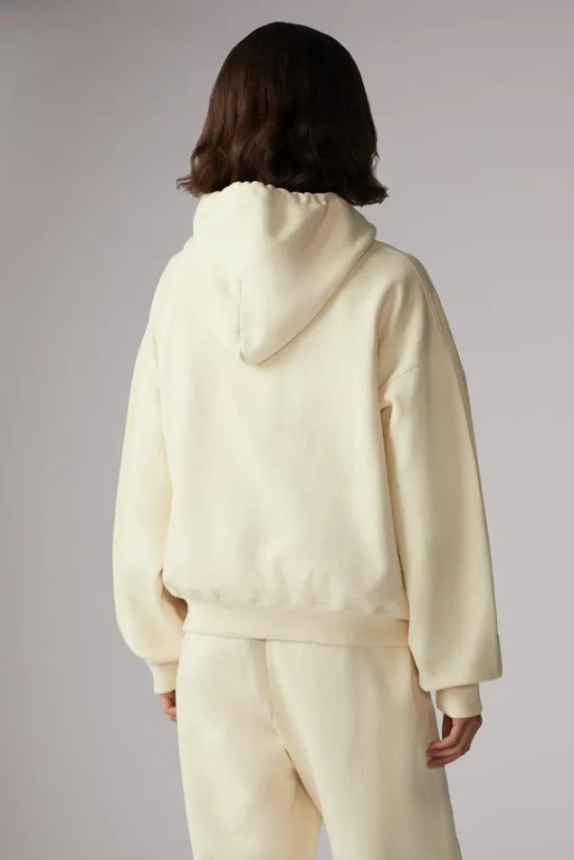 Women Fiorucci Angels Jeans Logo Hoodie Cream Cream Women Fiorucci Angels Jeans Logo Hoodie Cream Cream
