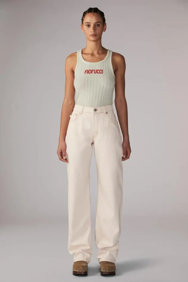 Women Fiorucci Angels Patch Patti Jeans Cream Cream