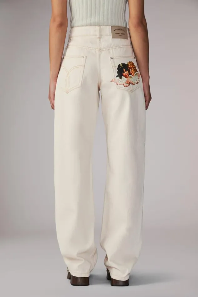 Women Fiorucci Angels Patch Patti Jeans Cream Cream Women Fiorucci Angels Patch Patti Jeans Cream Cream