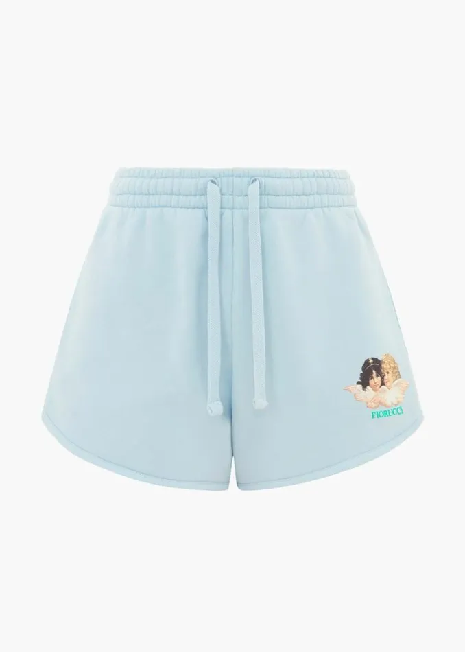 Women Fiorucci Angels Patch Shorts Pale Blue Pale Blue Women Fiorucci Angels Patch Shorts Pale Blue Pale Blue
