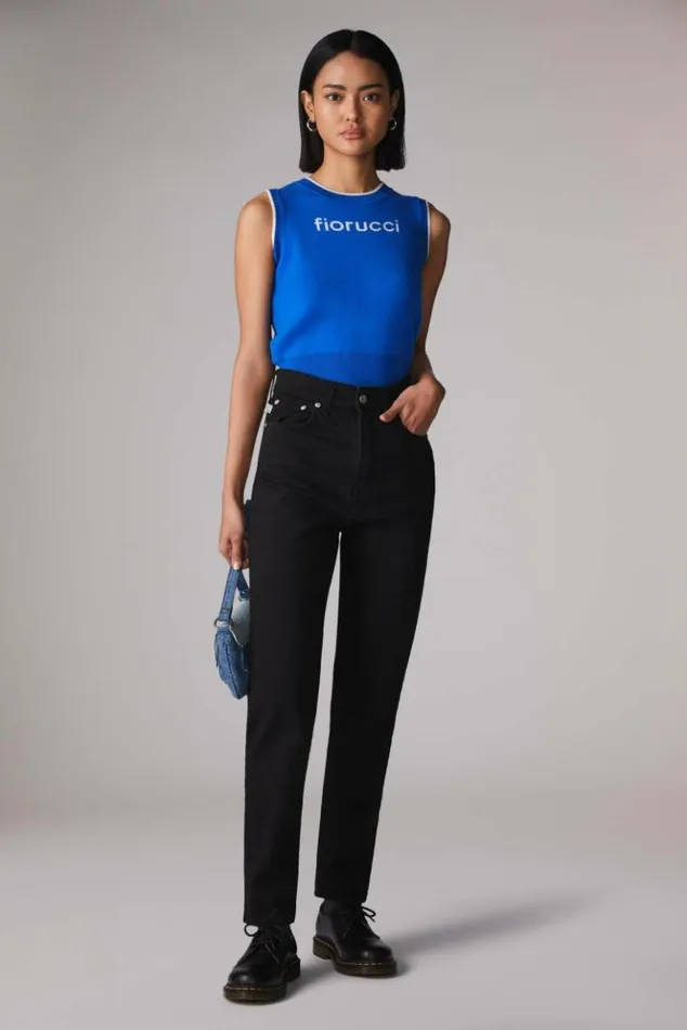Women Fiorucci Angels Patch Tara Jeans Black Black