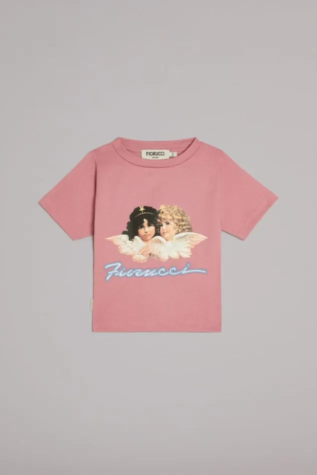 Women Fiorucci Angels Squiggle Logo Baby TShirt Pink Pink Women Fiorucci Angels Squiggle Logo Baby TShirt Pink Pink