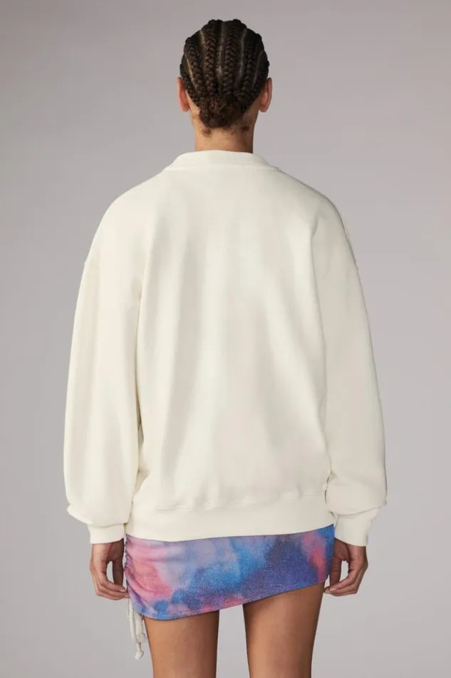 Women Fiorucci Angels Squiggle Logo Sweatshirt Cream Cream Women Fiorucci Angels Squiggle Logo Sweatshirt Cream Cream