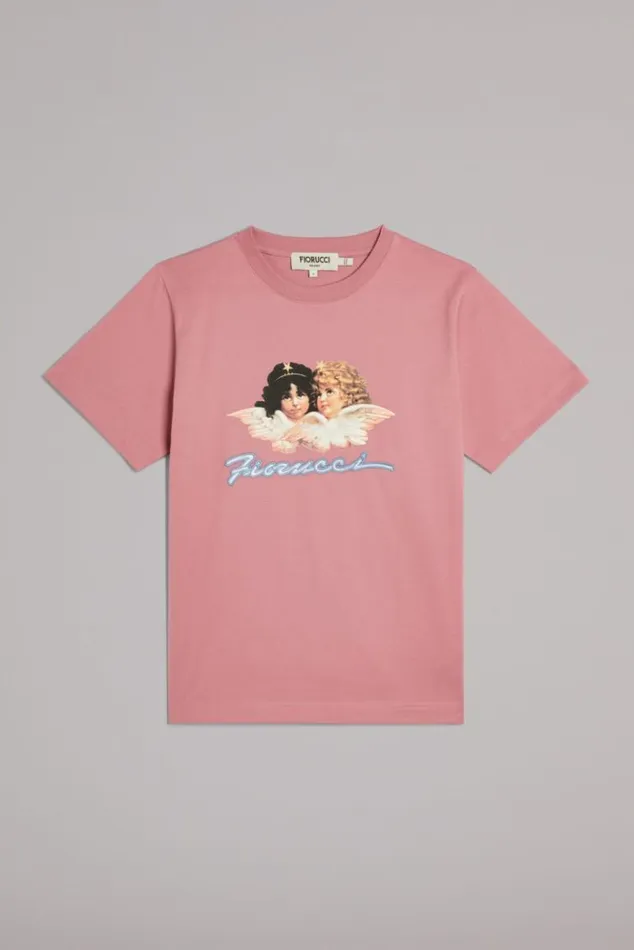 Women Fiorucci Angels Squiggle Logo TShirt Pink Pink Women Fiorucci Angels Squiggle Logo TShirt Pink Pink