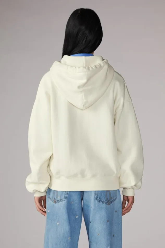 Women Fiorucci Angels Squiggle Logo ZipUp Hoodie Cream Cream Women Fiorucci Angels Squiggle Logo ZipUp Hoodie Cream Cream