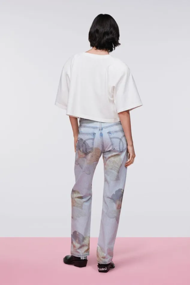 Women Fiorucci Angels Straight Fit Jeans Mid Blue Mid Blue Women Fiorucci Angels Straight Fit Jeans Mid Blue Mid Blue