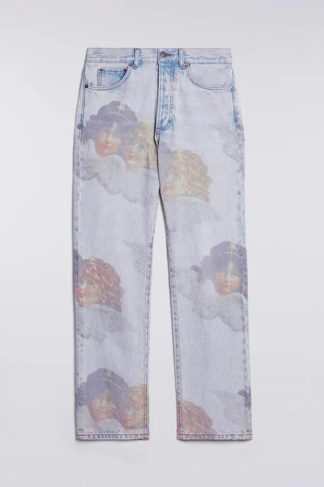 Women Fiorucci Angels Straight Fit Jeans Mid Blue Mid Blue Women Fiorucci Angels Straight Fit Jeans Mid Blue Mid Blue