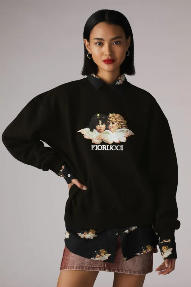 Women Fiorucci Angels Sweatshirt Black Black Women Fiorucci Angels Sweatshirt Black Black