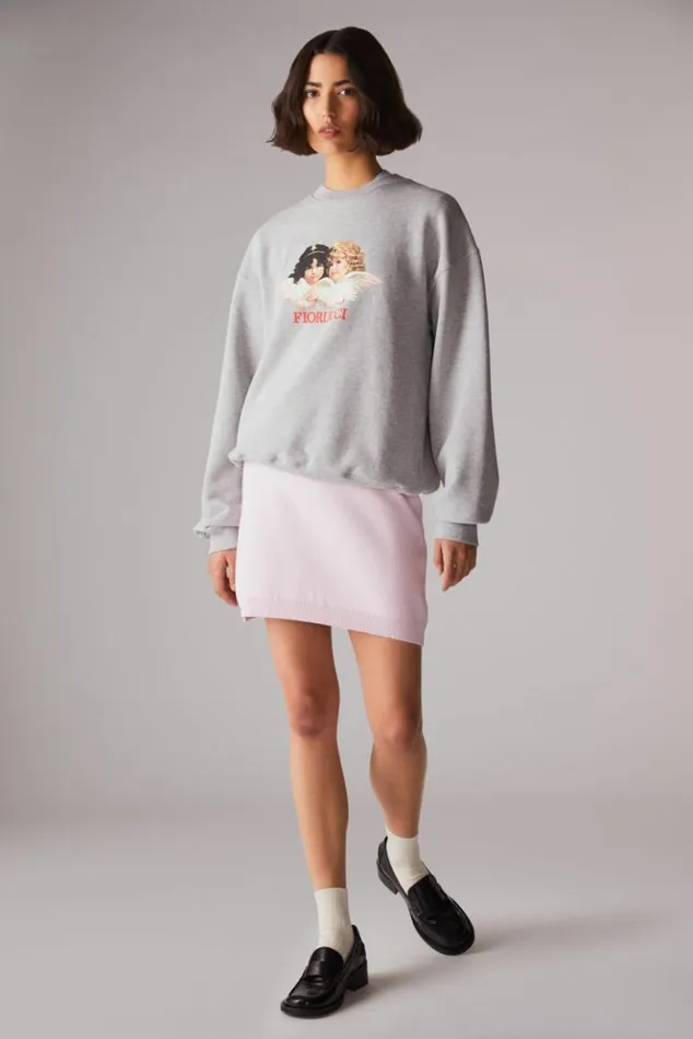 Women Fiorucci Angels Sweatshirt Grey Grey
