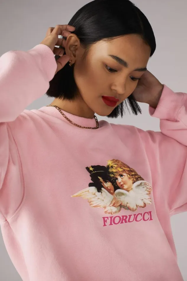 Women Fiorucci Angels Sweatshirt Pink Pink Women Fiorucci Angels Sweatshirt Pink Pink
