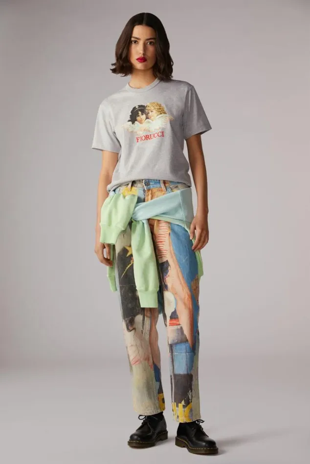 Women Fiorucci Angels TShirt Grey Grey