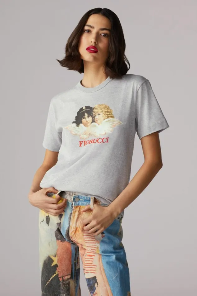 Women Fiorucci Angels TShirt Grey Grey Women Fiorucci Angels TShirt Grey Grey