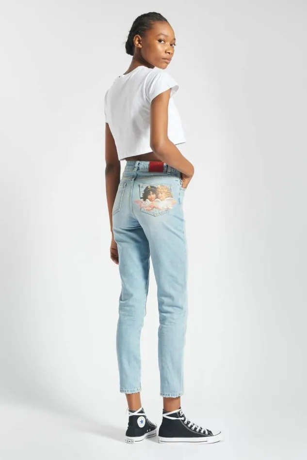 Women Fiorucci Angels Tara Tapered Jeans Blue Light Vintage Women Fiorucci Angels Tara Tapered Jeans Blue Light Vintage