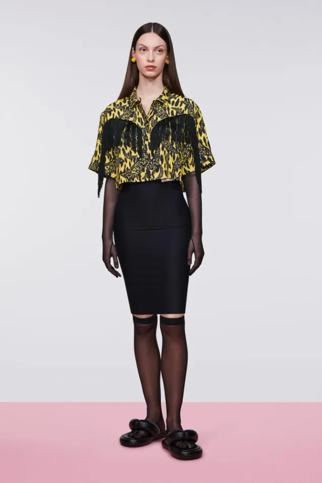 Women Fiorucci Banimalier Fringe Shirt Yellow Yellow