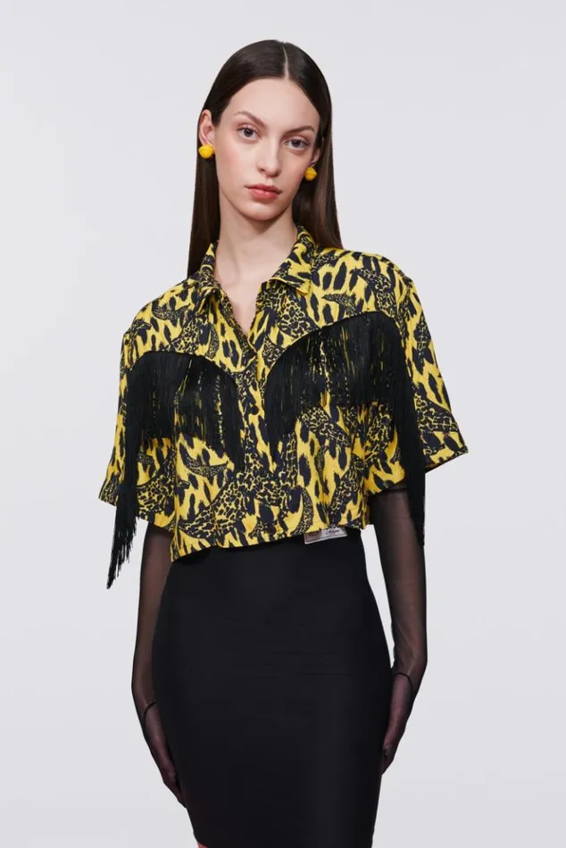 Women Fiorucci Banimalier Fringe Shirt Yellow Yellow Women Fiorucci Banimalier Fringe Shirt Yellow Yellow
