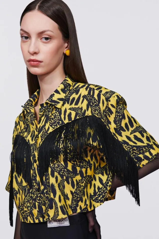 Women Fiorucci Banimalier Fringe Shirt Yellow Yellow Women Fiorucci Banimalier Fringe Shirt Yellow Yellow